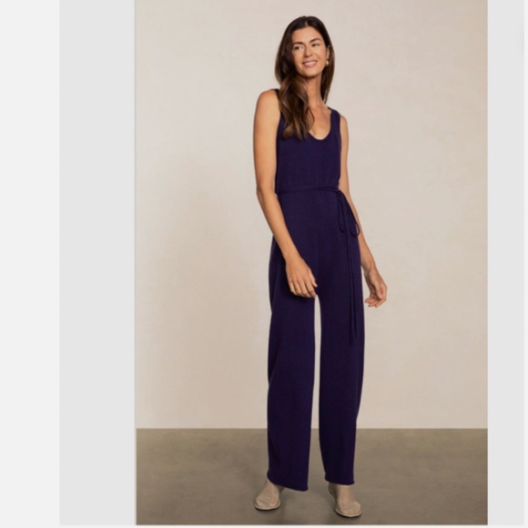 Naked 100% Cashmere Plum Purple Mackenzie Jumpsuit Nwt M